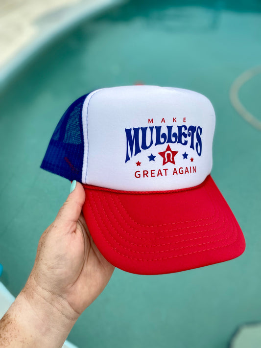 Make Mullets Great Again | Trucker Hat | Red, White & Blue | Unisex Hat