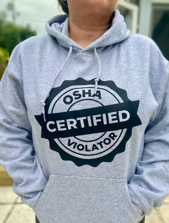 Certified OSHA Violator | Unisex Hoodie | Sweater | Gray Hooded Sweatshirt